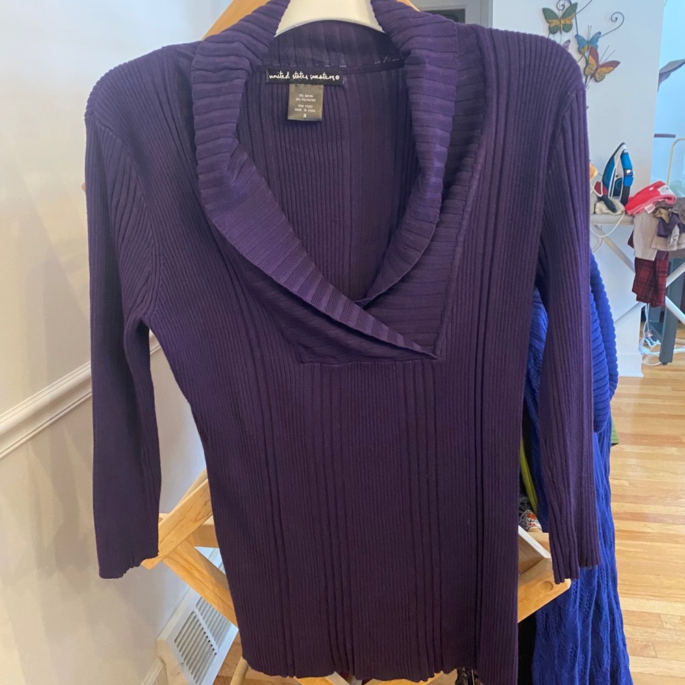 Purple cardigan